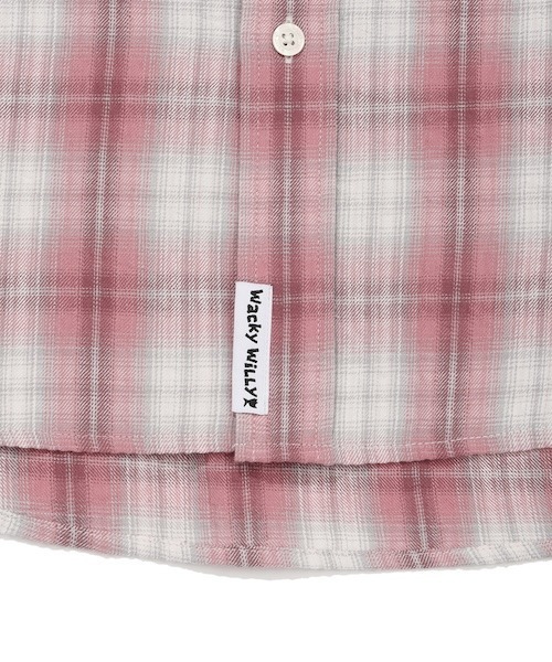 Wacky WiLLy（ワッキーウィリー）の「EMBROIDERED GRAPHIC CHECK LONG SLEEVE SHIRT（シャツ/ブラウス・メンズ・ネイビー/ピンク・SMALL/MEDIUM/LARGE）」の6枚目の写真