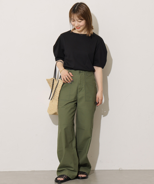 JOURNAL STANDARD relume（ジャーナルスタンダード　レリューム）の「タックデザインスリーブプルオーバー（Tシャツ/カットソー・レディース・ブラック/ホワイト/ネイビー・FREE）」の4枚目の写真