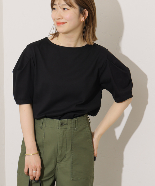 JOURNAL STANDARD relume（ジャーナルスタンダード　レリューム）の「タックデザインスリーブプルオーバー（Tシャツ/カットソー・レディース・ブラック/ホワイト/ネイビー・FREE）」の8枚目の写真