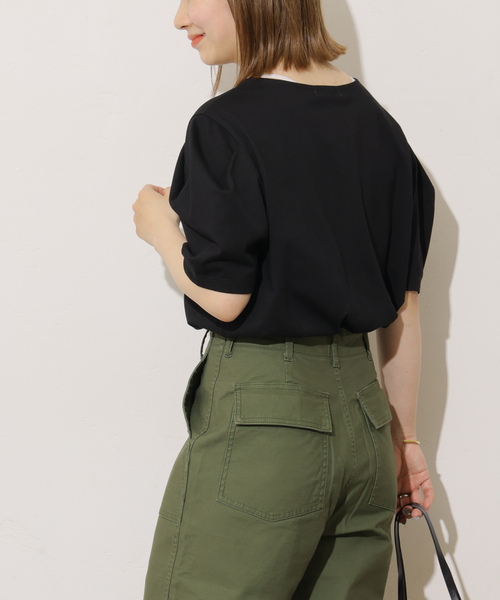 JOURNAL STANDARD relume（ジャーナルスタンダード　レリューム）の「タックデザインスリーブプルオーバー（Tシャツ/カットソー・レディース・ブラック/ホワイト/ネイビー・FREE）」の10枚目の写真