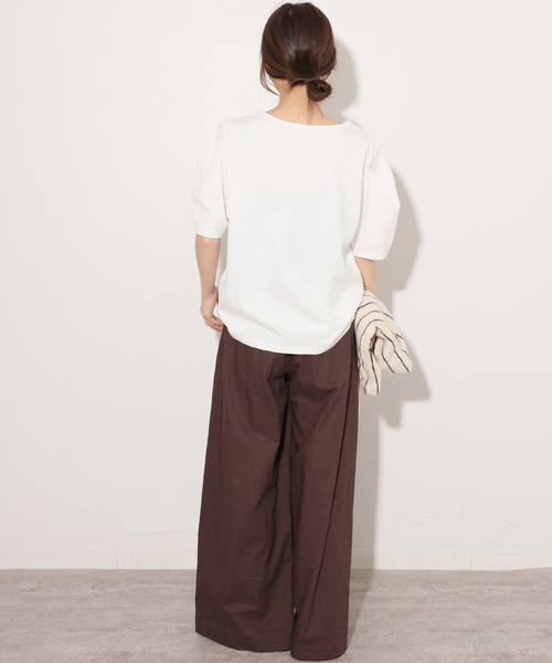 JOURNAL STANDARD relume（ジャーナルスタンダード　レリューム）の「タックデザインスリーブプルオーバー（Tシャツ/カットソー・レディース・ブラック/ホワイト/ネイビー・FREE）」の14枚目の写真
