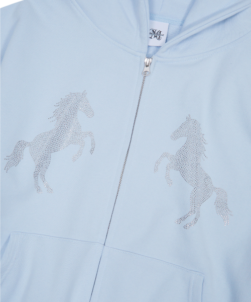 Midnight Move(ミッドナイトムーブ)の「horse hood zip up (sky blue)(パーカー・レディース・その他・FREE)」の2枚目の写真