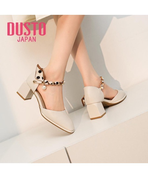 VIBGYOR（ヴィブジョー）の「【DUSTO】"レディース スクエアパンプス"(MA)（パンプス・レディース・ブラック/ベージュ系その他/ベージュ・23/23.5/24/22）」の2枚目の写真