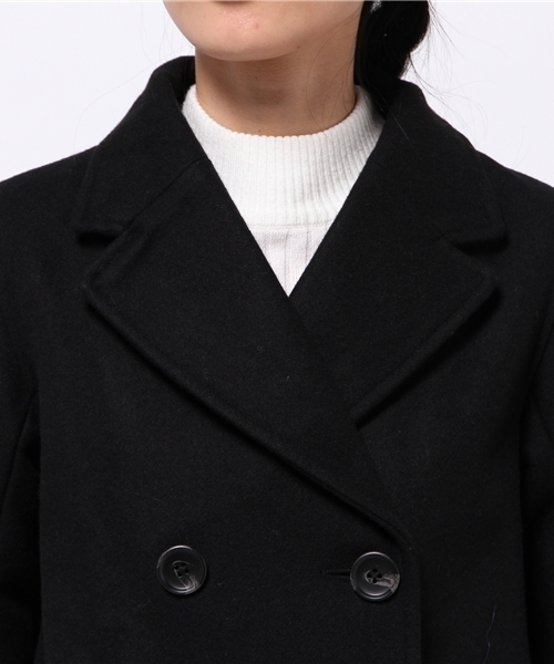 OUTLET(アウトレット)の「【Ciaopanic】メルトンAラインピーコート(ピーコート・レディース・ブラック/ネイビー・FREE)」の10枚目の写真