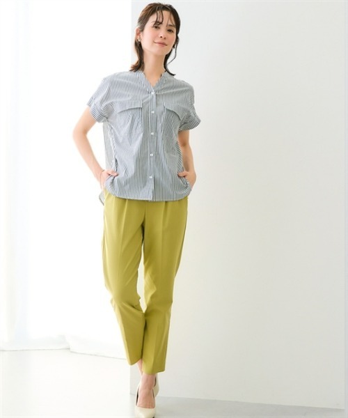 7days Life Styling(セブンデイズライフスタイリング)の「【接触冷感/UVカット/速乾】スキッパーカラーポケットシャツ(シャツ/ブラウス・レディース・サックスブルー系/ネイビー系・LL/M/S/L)」の7枚目の写真