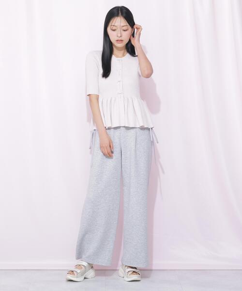 JILL by JILL STUART（ジルバイジルスチュアート）の「ラメモールペプラムニット半袖（ニット/セーター・レディース・ピンク/グレー/ブルー/ホワイト・FREE）」の9枚目の写真