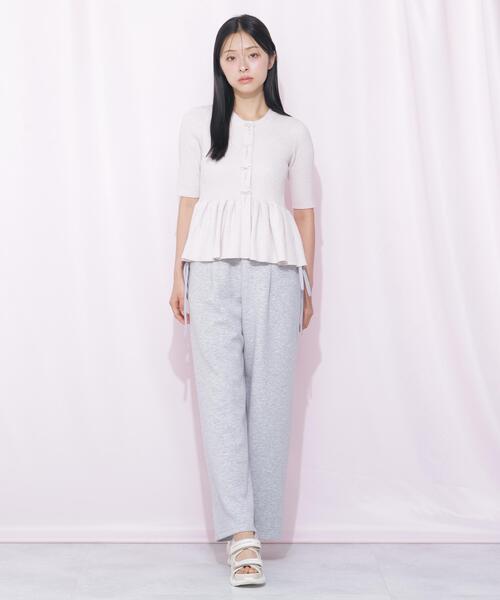 JILL by JILL STUART（ジルバイジルスチュアート）の「ラメモールペプラムニット半袖（ニット/セーター・レディース・ピンク/グレー/ブルー/ホワイト・FREE）」の10枚目の写真