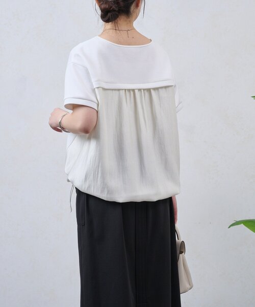 Jena espace merveilleux(ジェナ エスパスメルヴェイユ)の「裾ドロスト異素材カットソー(Tシャツ/カットソー・レディース・ブラック/オフホワイト・FREE)」の10枚目の写真