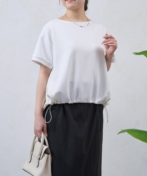 Jena espace merveilleux(ジェナ エスパスメルヴェイユ)の「裾ドロスト異素材カットソー(Tシャツ/カットソー・レディース・ブラック/オフホワイト・FREE)」の13枚目の写真