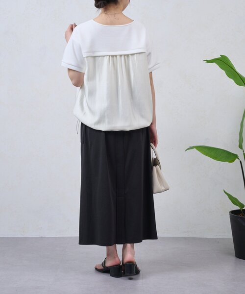 Jena espace merveilleux(ジェナ エスパスメルヴェイユ)の「裾ドロスト異素材カットソー(Tシャツ/カットソー・レディース・ブラック/オフホワイト・FREE)」の14枚目の写真