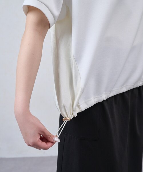 Jena espace merveilleux(ジェナ エスパスメルヴェイユ)の「裾ドロスト異素材カットソー(Tシャツ/カットソー・レディース・ブラック/オフホワイト・FREE)」の21枚目の写真