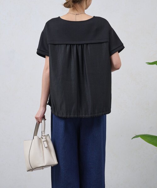 Jena espace merveilleux(ジェナ エスパスメルヴェイユ)の「裾ドロスト異素材カットソー(Tシャツ/カットソー・レディース・ブラック/オフホワイト・FREE)」の17枚目の写真