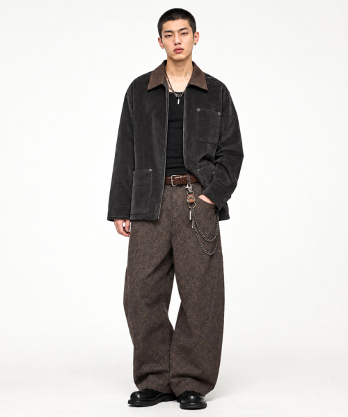ARTISTWEAR（アーティストウェア）の「[2COLORS] ツートンカラーコーデュロイワークジャケット（デニムジャケット・レディース・ネイビー/ブラウン・MEDIUM/LARGE/X-LARGE）」の10枚目の写真