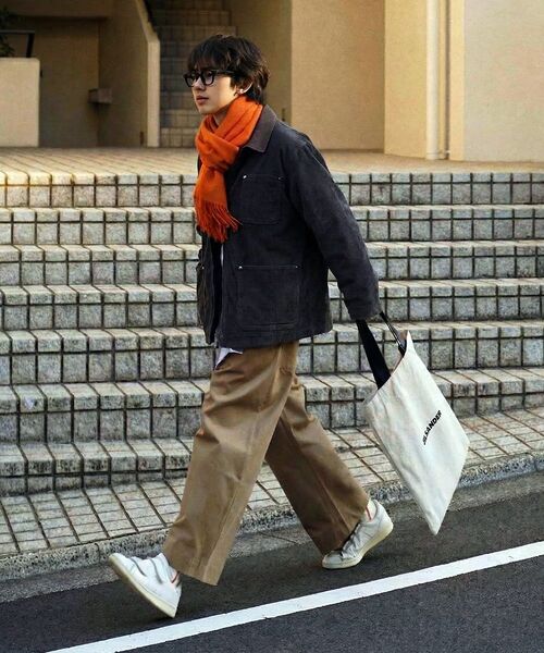 ARTISTWEAR（アーティストウェア）の「[2COLORS] ツートンカラーコーデュロイワークジャケット（デニムジャケット・レディース・ネイビー/ブラウン・MEDIUM/LARGE/X-LARGE）」の13枚目の写真