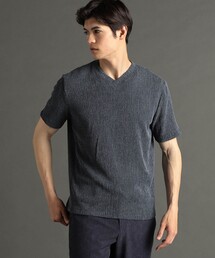 メランジジャカードニット VネックTシャツ