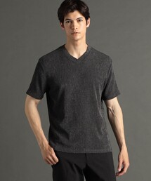 メランジジャカードニット VネックTシャツ