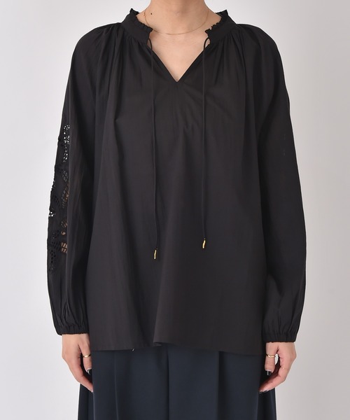AKTE(アクテ)の「≪SPECIAL PRICE≫エンブロイダリースキッパーブラウス(シャツ/ブラウス・レディース・ブラック/ホワイト・FREE)」の20枚目の写真