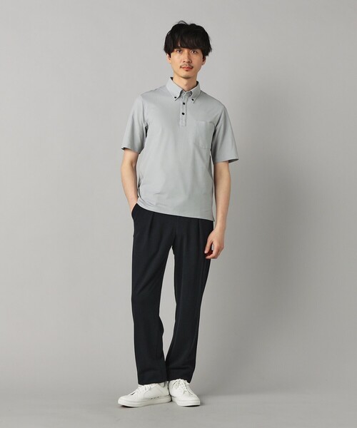 COMME CA MEN(コムサメン)の「【抗菌・防臭】ミニハニカム ボタンダウンポロシャツ(Tシャツ/カットソー・メンズ・ブラック/サックスブルー/グレー/ネイビー/イエロー/ミント・M/L/XL)」の7枚目の写真