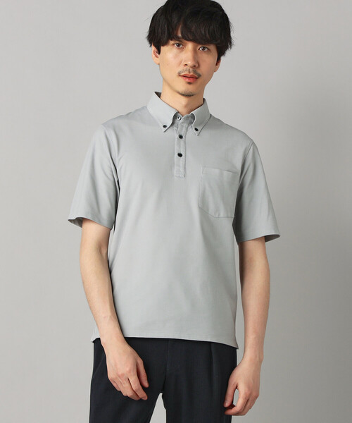 COMME CA MEN(コムサメン)の「【抗菌・防臭】ミニハニカム ボタンダウンポロシャツ(Tシャツ/カットソー・メンズ・ブラック/サックスブルー/グレー/ネイビー/イエロー/ミント・M/L/XL)」の9枚目の写真