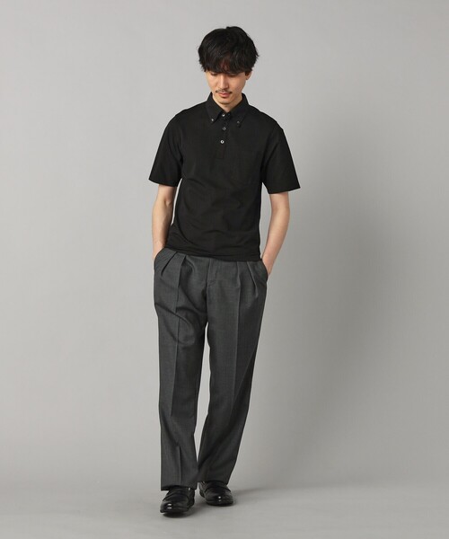 COMME CA MEN(コムサメン)の「【抗菌・防臭】ミニハニカム ボタンダウンポロシャツ(Tシャツ/カットソー・メンズ・ブラック/サックスブルー/グレー/ネイビー/イエロー/ミント・M/L/XL)」の10枚目の写真