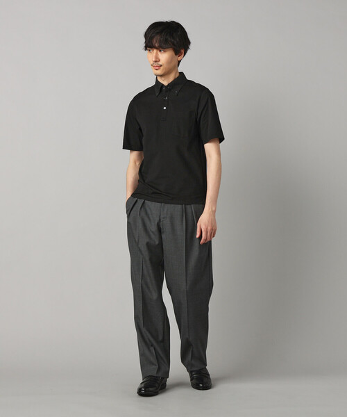 COMME CA MEN(コムサメン)の「【抗菌・防臭】ミニハニカム ボタンダウンポロシャツ(Tシャツ/カットソー・メンズ・ブラック/サックスブルー/グレー/ネイビー/イエロー/ミント・M/L/XL)」の11枚目の写真