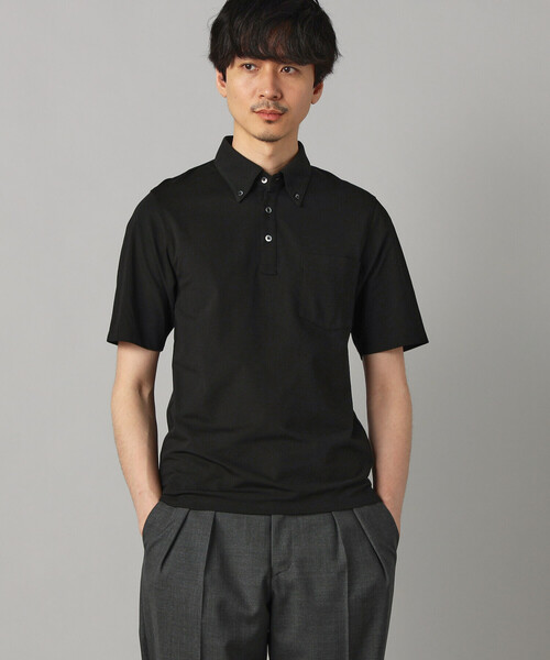 COMME CA MEN(コムサメン)の「【抗菌・防臭】ミニハニカム ボタンダウンポロシャツ(Tシャツ/カットソー・メンズ・ブラック/サックスブルー/グレー/ネイビー/イエロー/ミント・M/L/XL)」の12枚目の写真