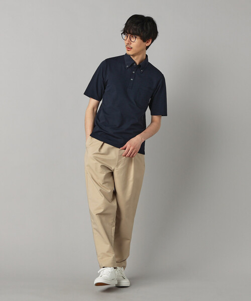COMME CA MEN(コムサメン)の「【抗菌・防臭】ミニハニカム ボタンダウンポロシャツ(Tシャツ/カットソー・メンズ・ブラック/サックスブルー/グレー/ネイビー/イエロー/ミント・M/L/XL)」の13枚目の写真