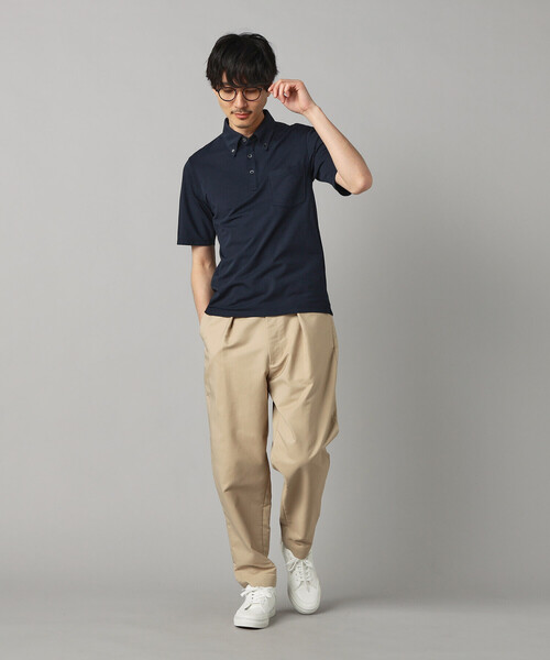 COMME CA MEN(コムサメン)の「【抗菌・防臭】ミニハニカム ボタンダウンポロシャツ(Tシャツ/カットソー・メンズ・ブラック/サックスブルー/グレー/ネイビー/イエロー/ミント・M/L/XL)」の14枚目の写真