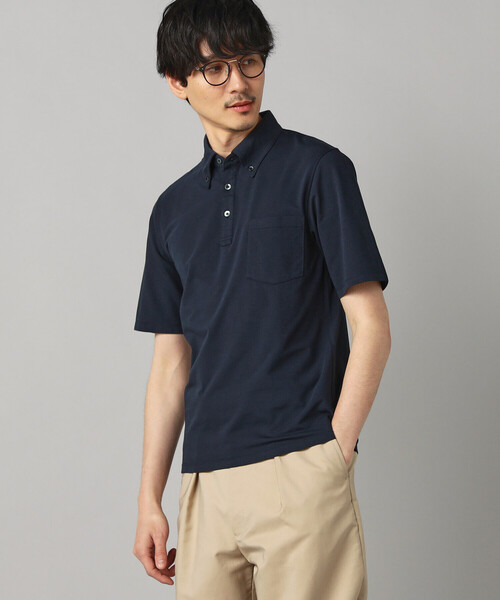 COMME CA MEN(コムサメン)の「【抗菌・防臭】ミニハニカム ボタンダウンポロシャツ(Tシャツ/カットソー・メンズ・ブラック/サックスブルー/グレー/ネイビー/イエロー/ミント・M/L/XL)」の15枚目の写真