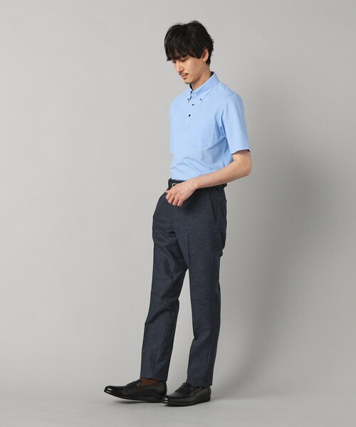 COMME CA MEN(コムサメン)の「【抗菌・防臭】ミニハニカム ボタンダウンポロシャツ(Tシャツ/カットソー・メンズ・ブラック/サックスブルー/グレー/ネイビー/イエロー/ミント・M/L/XL)」の18枚目の写真