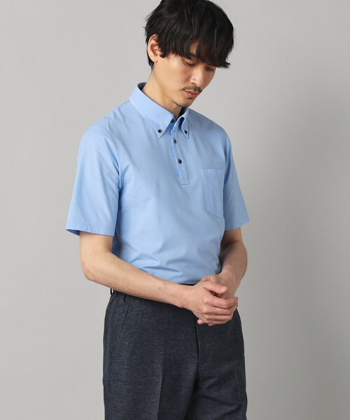 COMME CA MEN(コムサメン)の「【抗菌・防臭】ミニハニカム ボタンダウンポロシャツ(Tシャツ/カットソー・メンズ・ブラック/サックスブルー/グレー/ネイビー/イエロー/ミント・M/L/XL)」の21枚目の写真