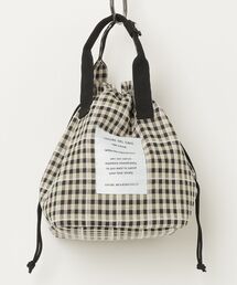 Per sist ence（パーシエンス）の「ストライプ＆チェック保冷2WAY巾着ランチトート（エコバッグ/サブバッグ）」