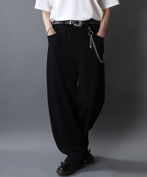 SITRY（シトリー）の「Ponte Knit Wide Silhouette Sweat Pants With Belt ＆ Wallet Chain/ポンチ ベルト付き ウォレットチェーン付き ドローコード ワイドスウェットパンツ（スウェットパンツ）」