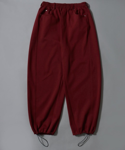 SITRY（シトリー）の「Ponte Knit Wide Silhouette Sweat Pants With Belt ＆ Wallet Chain/ポンチ ベルト付き ウォレットチェーン付き ドローコード ワイドスウェットパンツ（スウェットパンツ・メンズ・グレー/ワイン/ブラック/ブラウン・L/M/LL）」の15枚目の写真