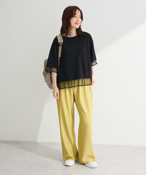 Green Parks(グリーンパークス)の「【適ON】遮熱チュールドッキングプルオーバー(Tシャツ/カットソー・レディース・グリーン/ブラック/オフホワイト/その他7・FREE)」の6枚目の写真