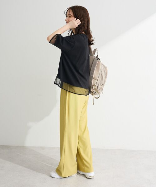 Green Parks(グリーンパークス)の「【適ON】遮熱チュールドッキングプルオーバー(Tシャツ/カットソー・レディース・グリーン/ブラック/オフホワイト/その他7・FREE)」の7枚目の写真