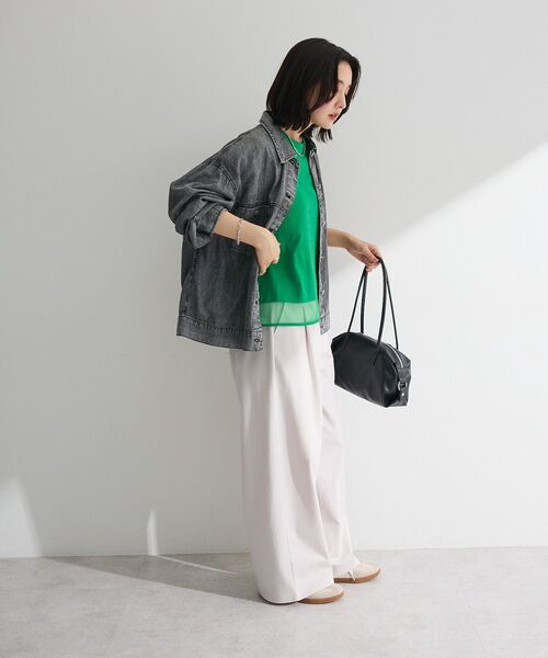 Green Parks(グリーンパークス)の「【適ON】遮熱チュールドッキングプルオーバー(Tシャツ/カットソー・レディース・グリーン/ブラック/オフホワイト/その他7・FREE)」の16枚目の写真