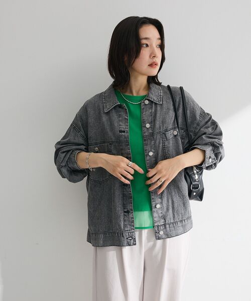 Green Parks(グリーンパークス)の「【適ON】遮熱チュールドッキングプルオーバー(Tシャツ/カットソー・レディース・グリーン/ブラック/オフホワイト/その他7・FREE)」の17枚目の写真