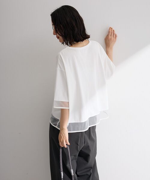 適ON】遮熱チュールドッキングプルオーバー（Tシャツ/カットソー