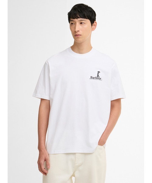 Barbour(バブアー)の「Why Get Wetオーバーサイズ ポイントロゴTシャツ(Tシャツ/カットソー・メンズ・ホワイト/ブラック・40/38/36/42)」の2枚目の写真