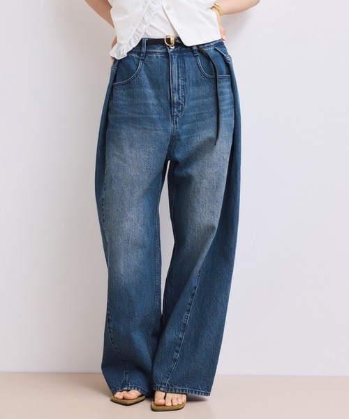 ADAM ET ROPE'(アダムエロペ)の「【WEB限定】・【サステナブル】タックディティールワイドデニムワイドパンツ(デニムパンツ・レディース・ブラック/ブルー/サックスブルー・38/36/34)」の16枚目の写真