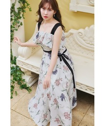 French Bouquet Puff Sleeve Dress（ワンピース）｜Her lip to（ハー