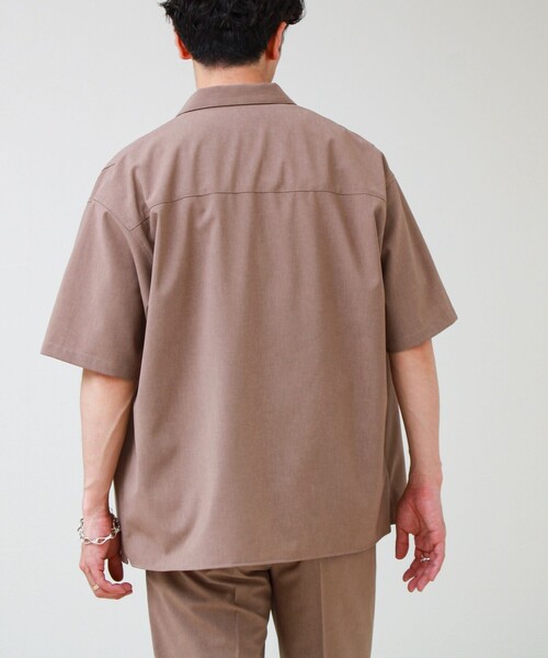 GLOSTER（グロスター）の「【COOLMAX/セットアップ着用可能】ポリトロS/Sシャツ（シャツ/ブラウス・メンズ・ブラック/グレー/ベージュ/ネイビー・L/M/S）」の5枚目の写真
