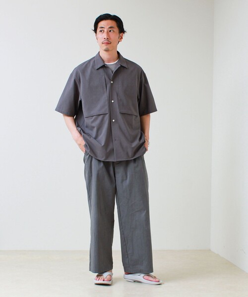 GLOSTER（グロスター）の「【COOLMAX/セットアップ着用可能】ポリトロS/Sシャツ（シャツ/ブラウス・メンズ・ブラック/グレー/ベージュ/ネイビー・L/M/S）」の15枚目の写真