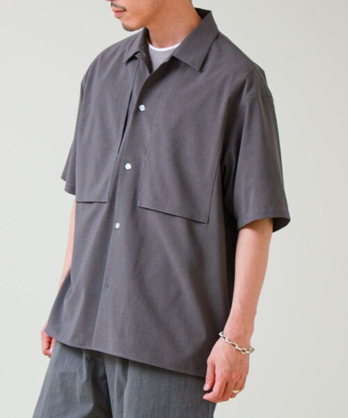 GLOSTER（グロスター）の「【COOLMAX/セットアップ着用可能】ポリトロS/Sシャツ（シャツ/ブラウス・メンズ・ブラック/グレー/ベージュ/ネイビー・L/M/S）」の17枚目の写真