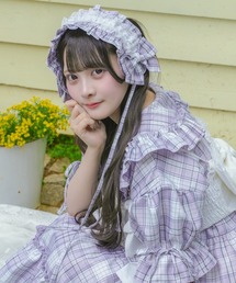 kutir | 【クティールとレトロ】レースチェックリボンヘッドドレス(ヘアバンド)