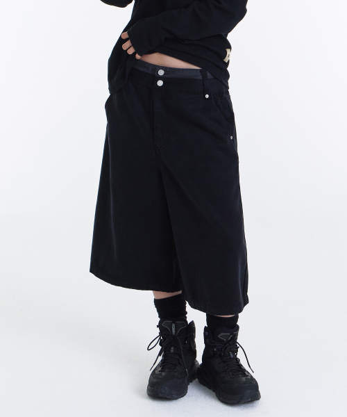 KICHUL(キチョル)の「Double Waist Bermuda Cotton Pants (Black)(その他パンツ・レディース・その他・LARGE/MEDIUM/SMALL)」の4枚目の写真