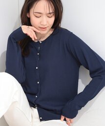 【洗濯機可/UV/アンチピリング/S-LL】いろいろボタンが華やか クルーネックカーディガン