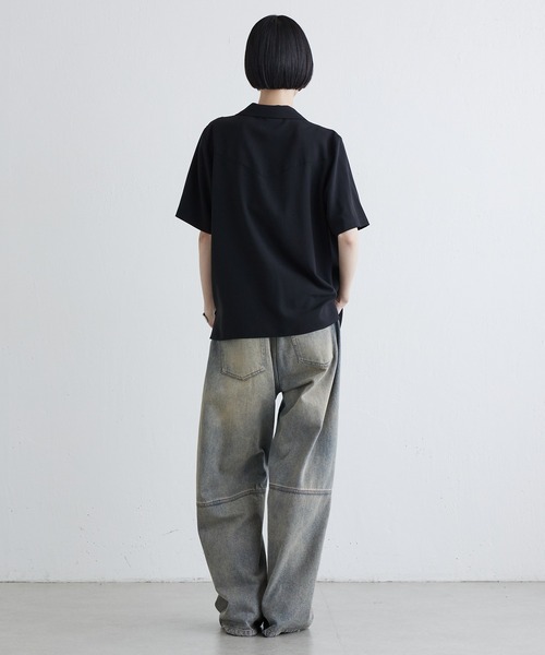 Lui's(ルイス)の「ドライタッチオープンカラーs/sシャツ(シャツ/ブラウス・レディース・グレー/サックスブルー/ブラック・FREE)」の12枚目の写真
