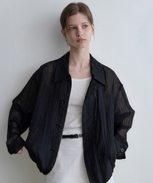 rainy summer button kara blouson (black)